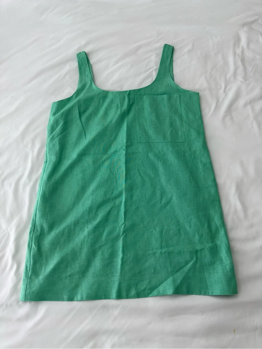 Banana Republic Women's Green Scoop-Back Swim Cover-Up Dress 100% linen